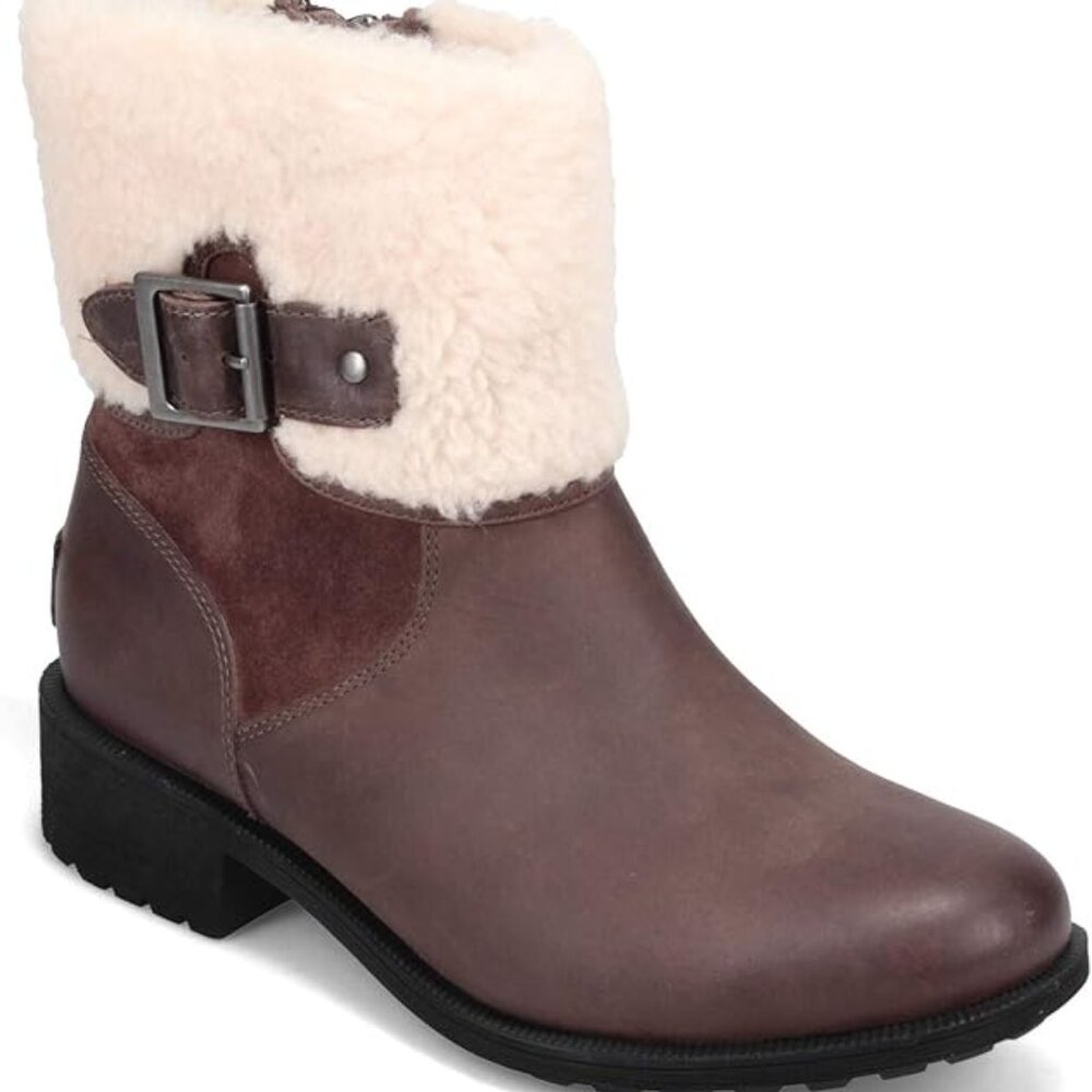 Ugg Elings Waterproof Leather Boot El Cap Brown Size 5 NWOB